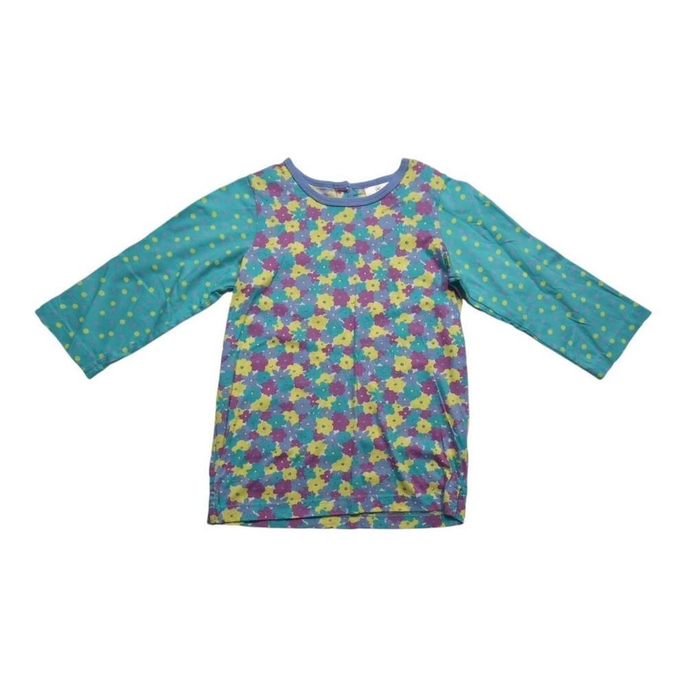Hanna Andersson Top Floral & Polka Dot Long Sleeve Cotton Girls Size 10 140